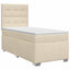 Boxmadras med topmadras Cremefarvet 90 x 190 cm Stof