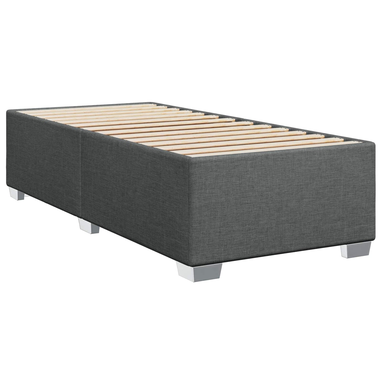 Boxmadras med topmadras Mørkegrå 90 x 190 cm Stof