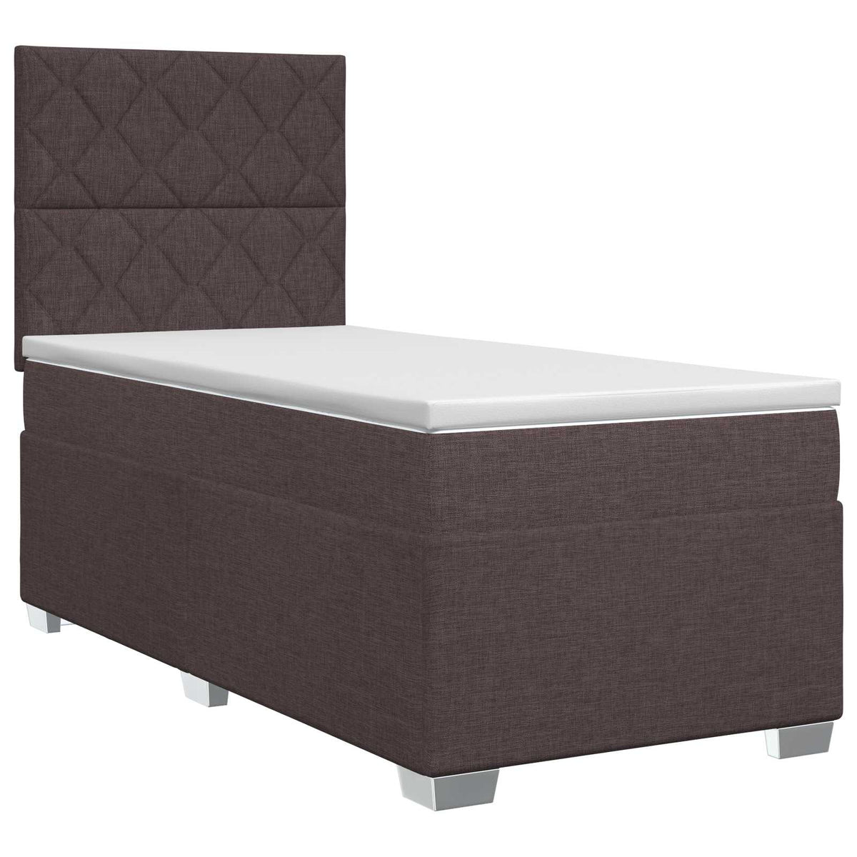 Boxmadras med topmadras Mørk Brun 90 x 190 cm Stof