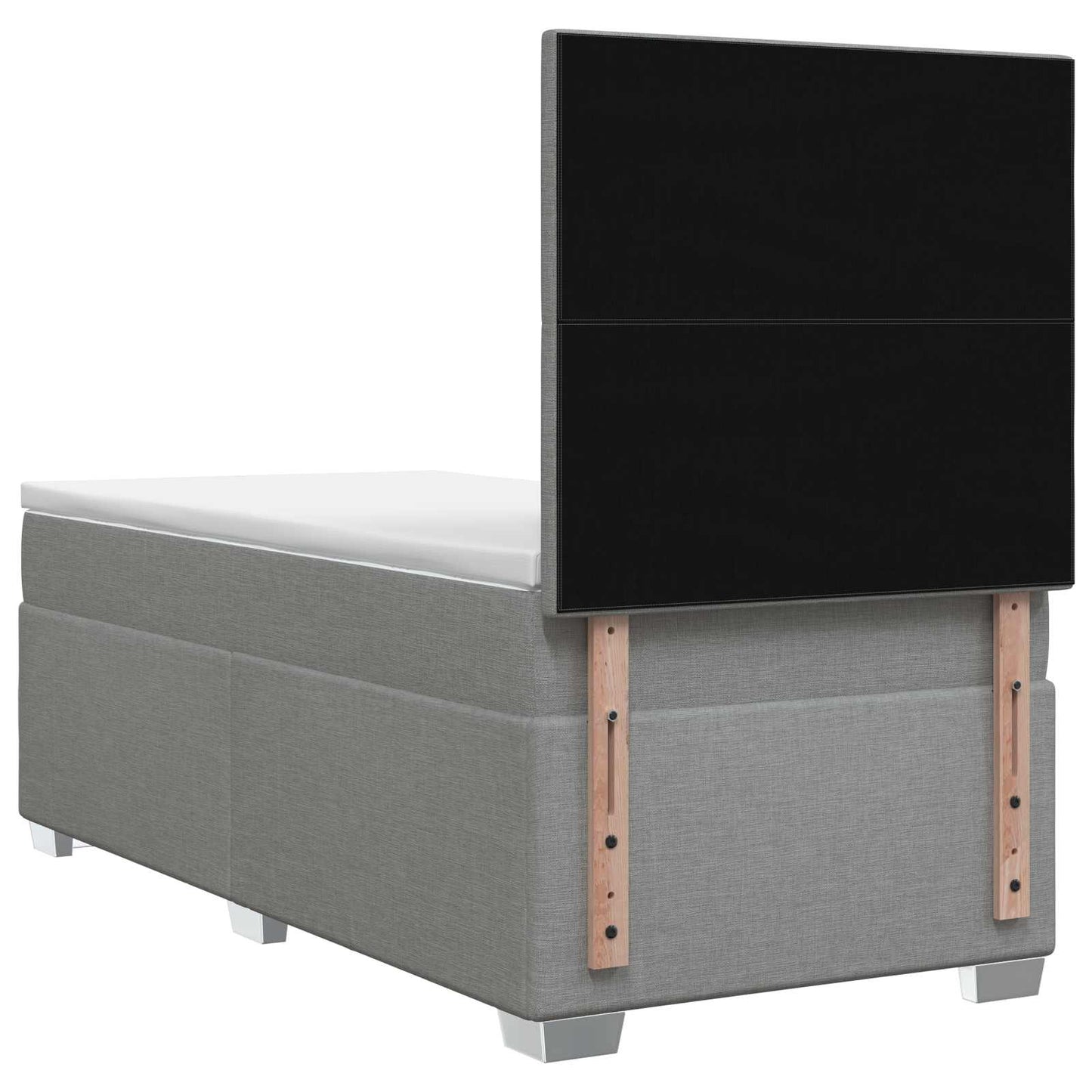 Boxmadras med topmadras Lysegrå 90 x 200 cm Stof