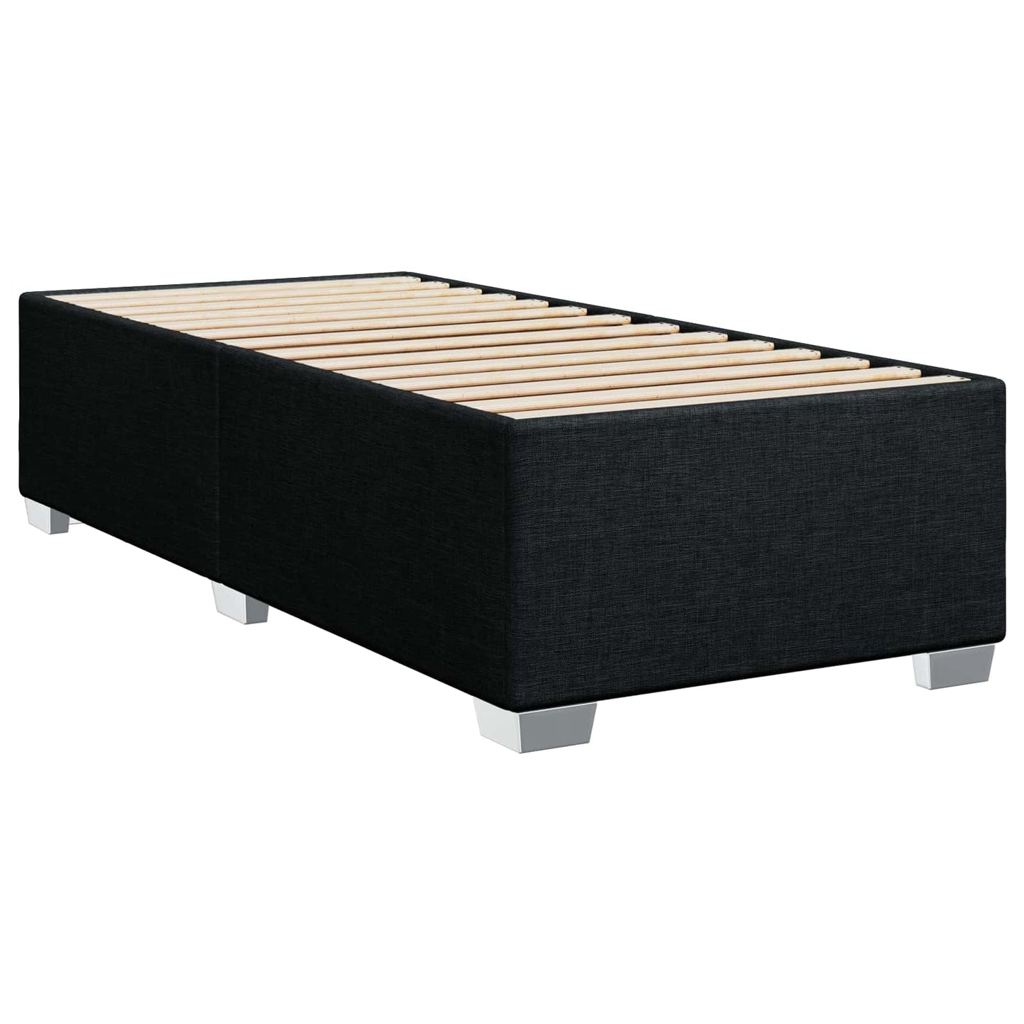 Boxmadras med topmadras Sort 90 x 200 cm Stof