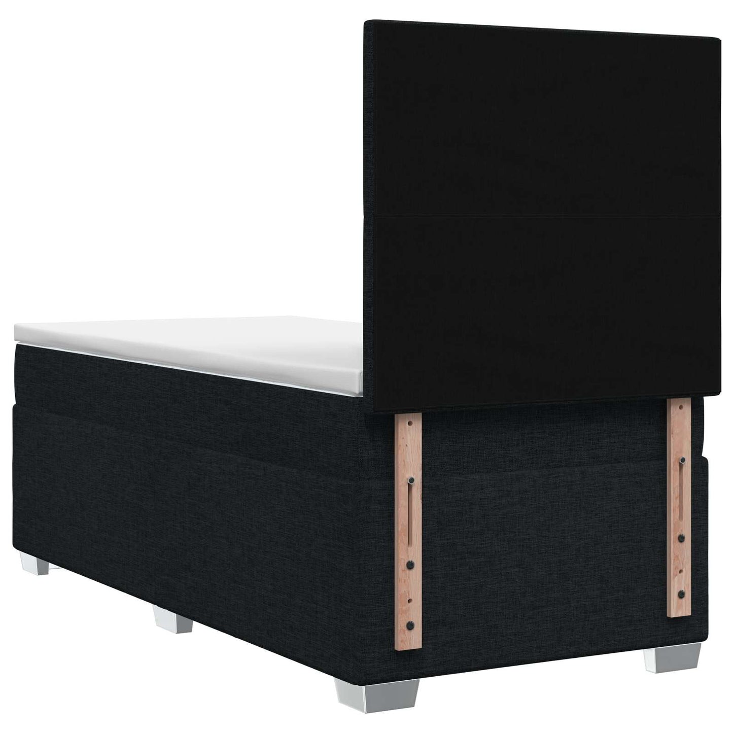 Boxmadras med topmadras Sort 90 x 200 cm Stof