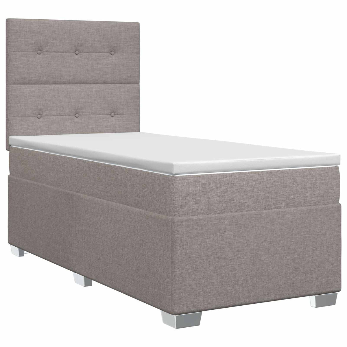 Boxmadras med topmadras Gråbrun 90 x 200 cm Stof