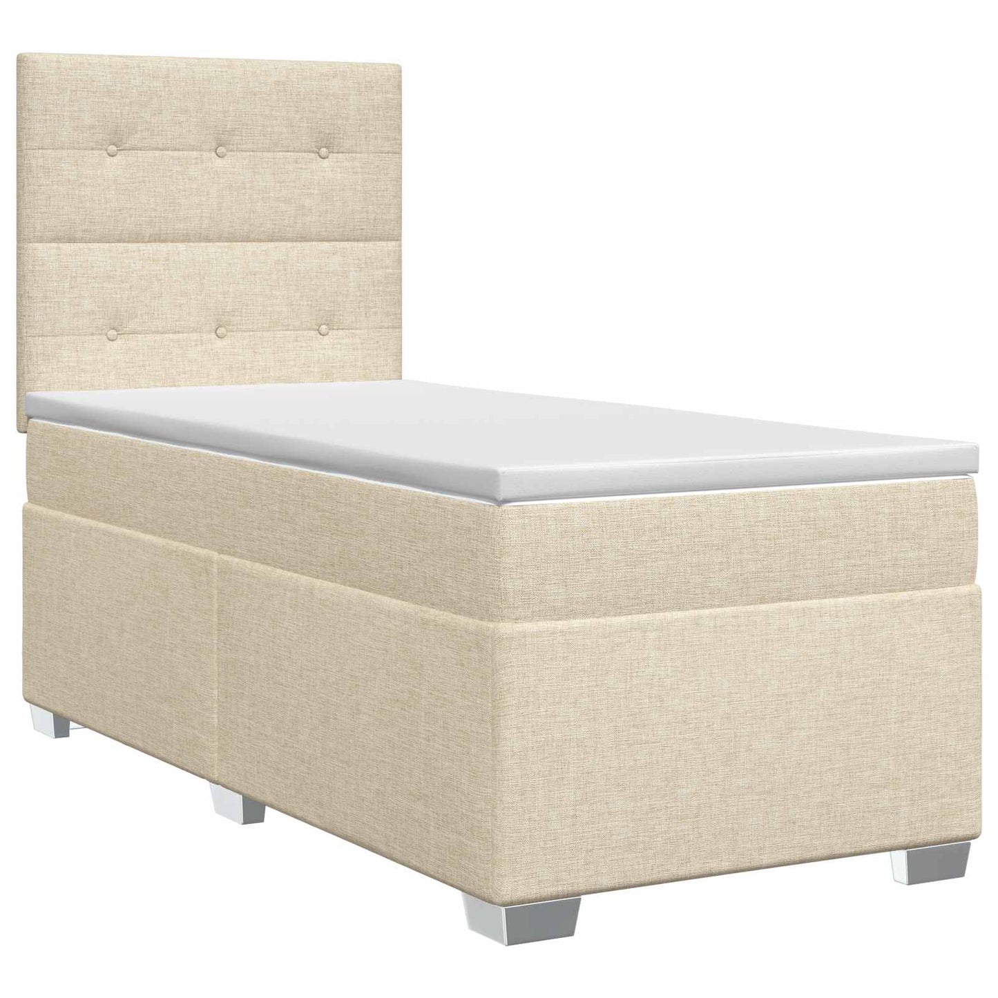 Boxmadras med topmadras Cremefarvet 90 x 200 cm Stof