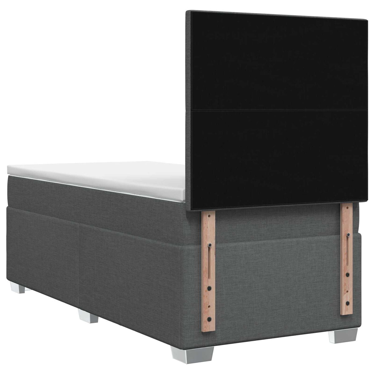 Boxmadras med topmadras Mørkegrå 90 x 200 cm Stof
