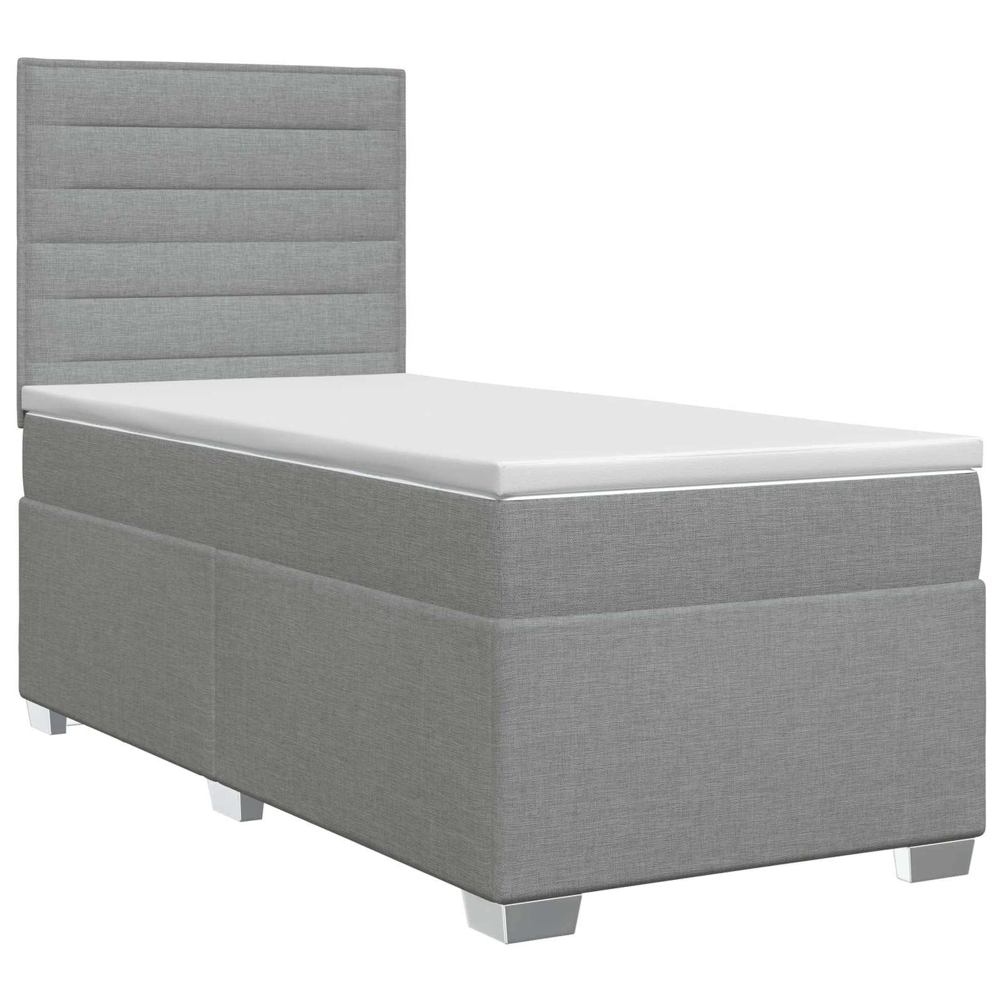 Boxmadras med topmadras Lysegrå 100 x 200 cm Stof