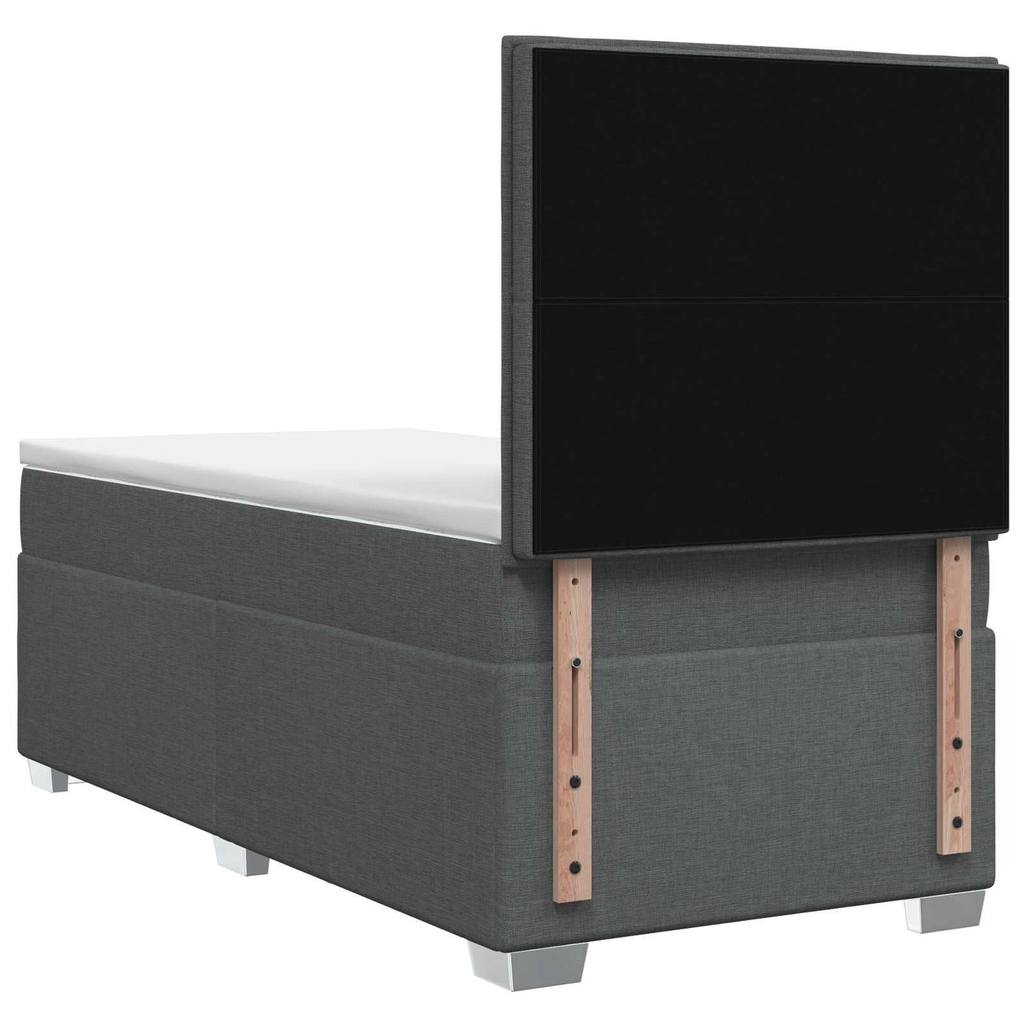 Boxmadras med topmadras Mørkegrå 100 x 200 cm Stof