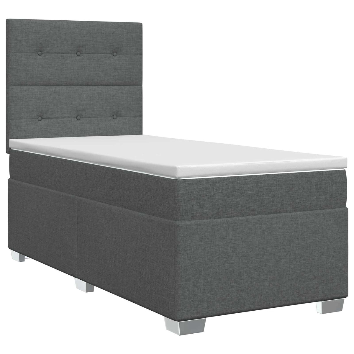 Boxmadras med topmadras Mørkegrå 100 x 200 cm Stof