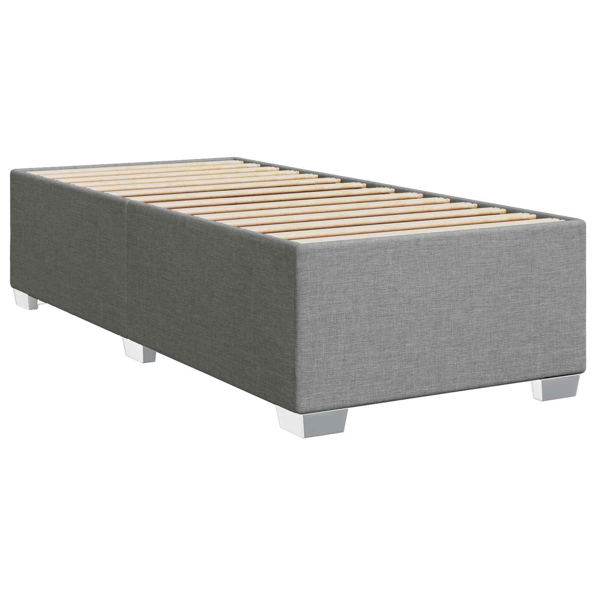 Boxmadras med topmadras Lysegrå 100 x 200 cm Stof