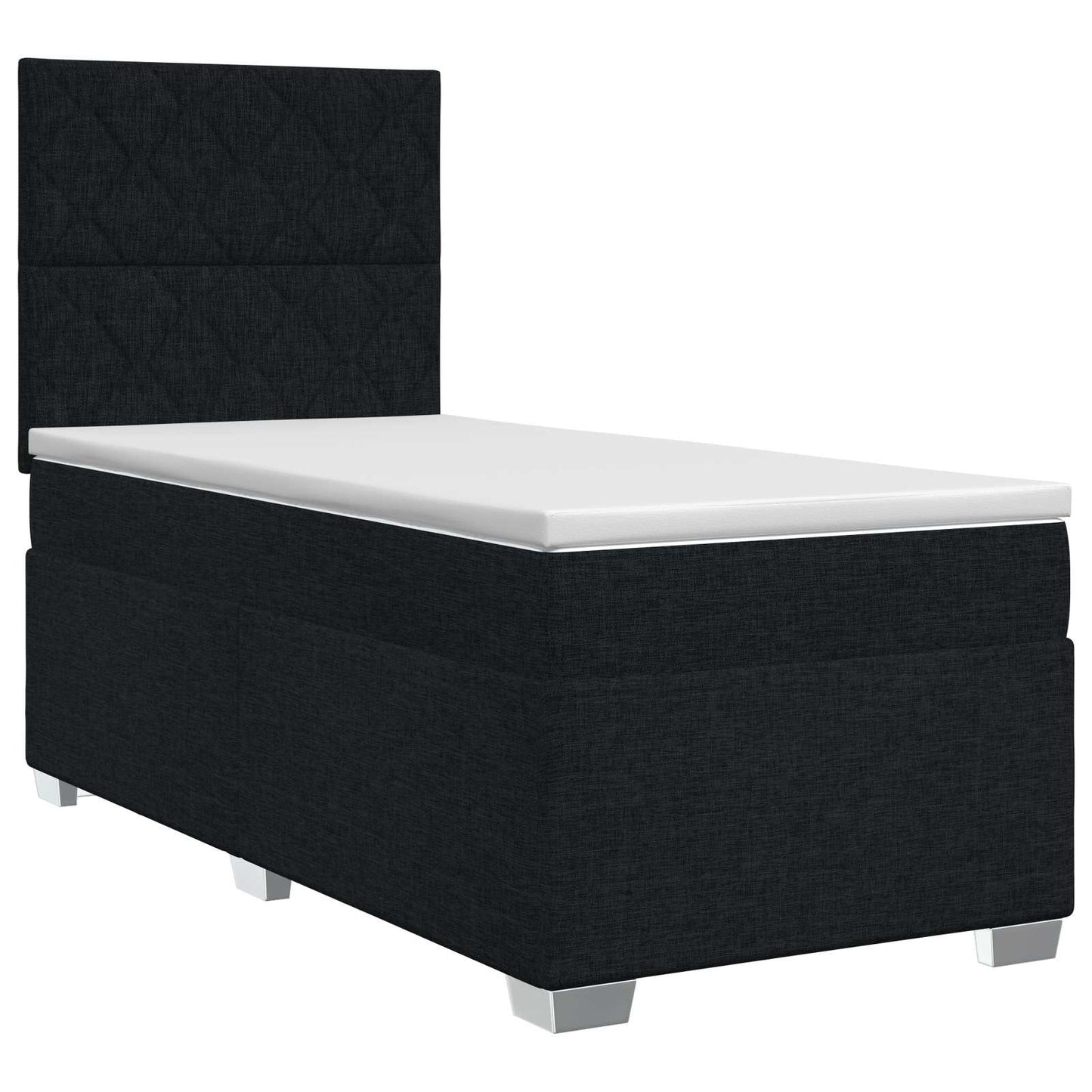 Boxmadras med topmadras Sort 100 x 200 cm Stof