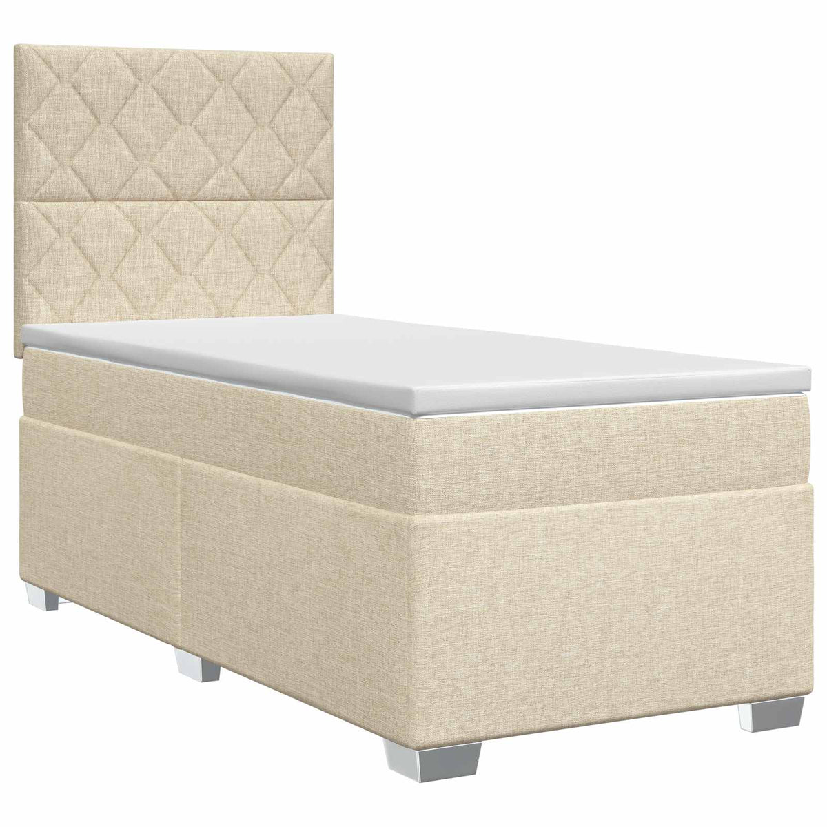 Boxmadras med topmadras Cremefarvet 100 x 200 cm Stof
