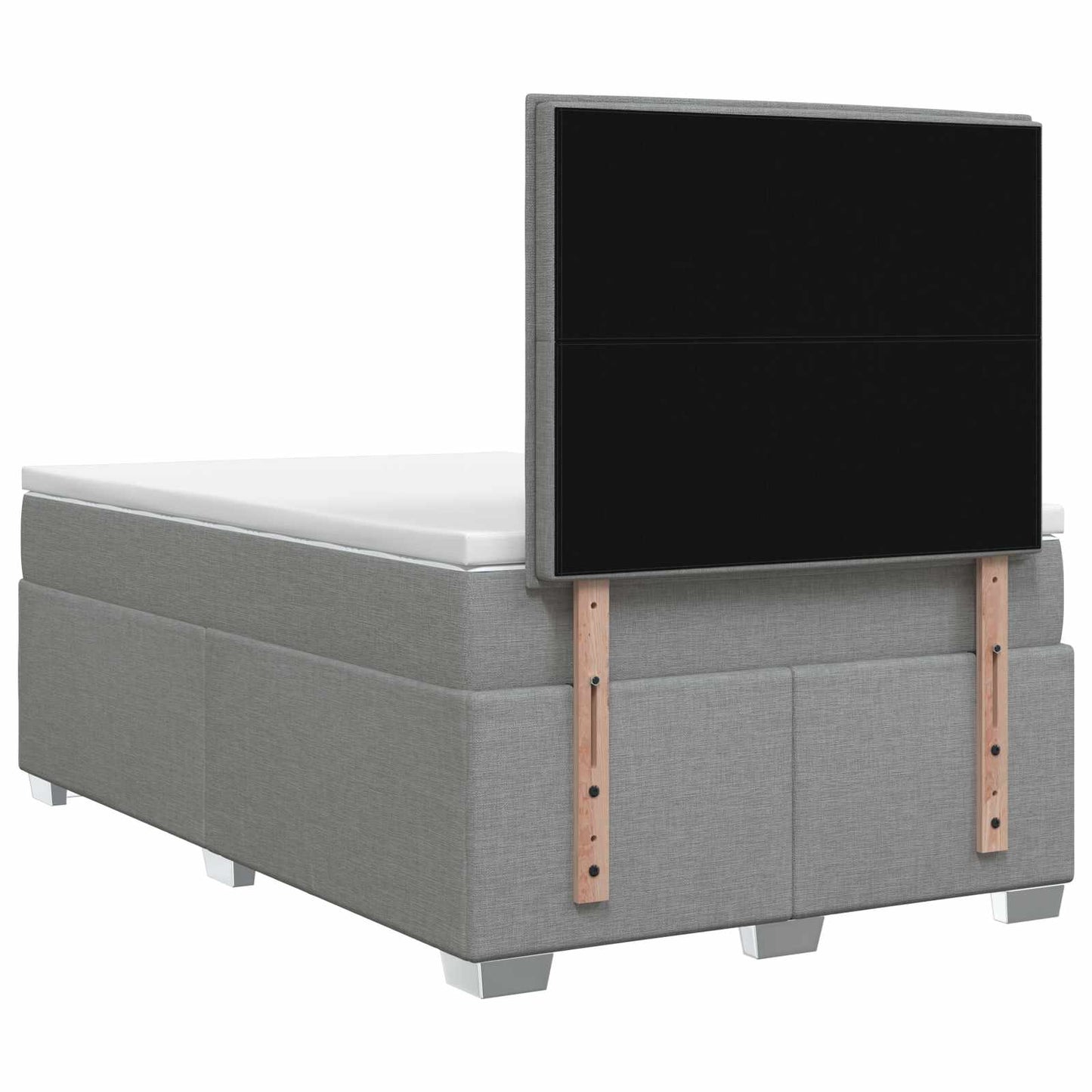 Boxmadras med topmadras Lysegrå 120 x 190 cm Stof