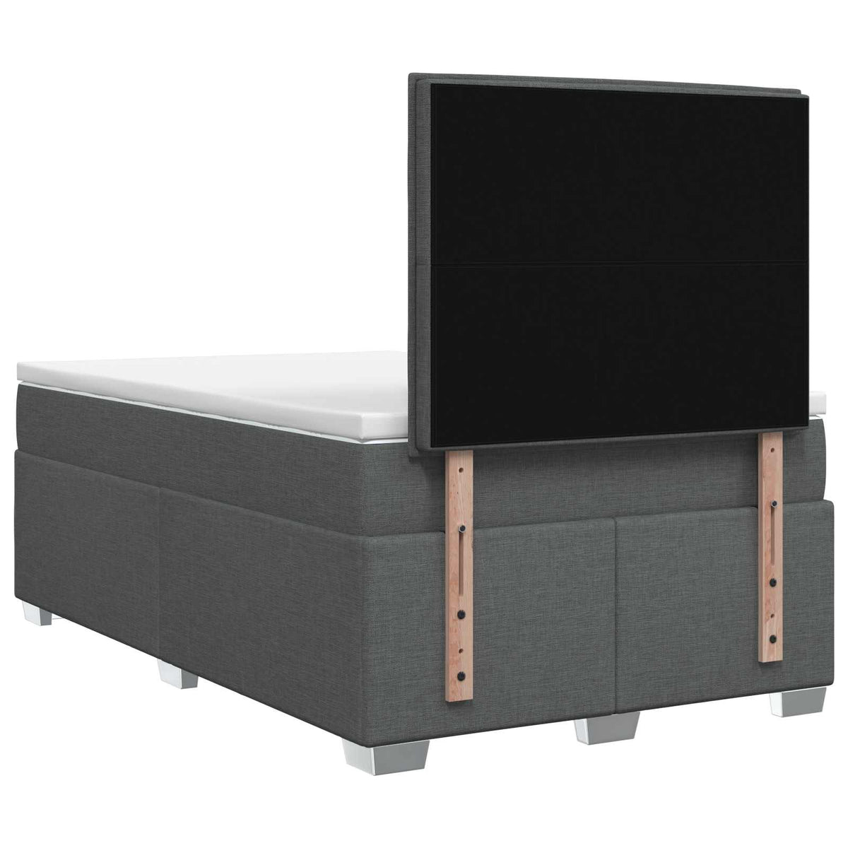 Boxmadras med topmadras Mørkegrå 120 x 190 cm Stof