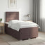 Boxmadras med topmadras Mørk Brun 120 x 190 cm Stof