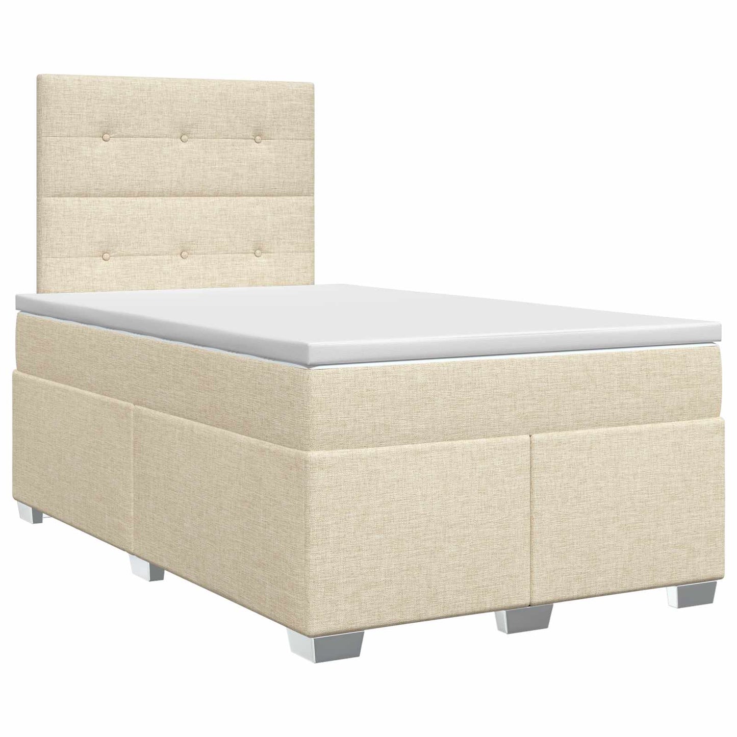 Boxmadras med topmadras Cremefarvet 120 x 190 cm Stof