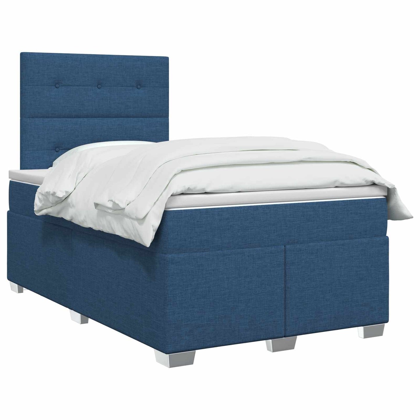 Boxmadras med topmadras Blå 120 x 190 cm Stof