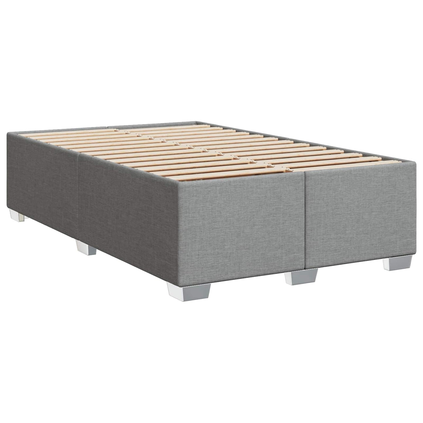 Boxmadras med topmadras Lysegrå 120 x 190 cm Stof