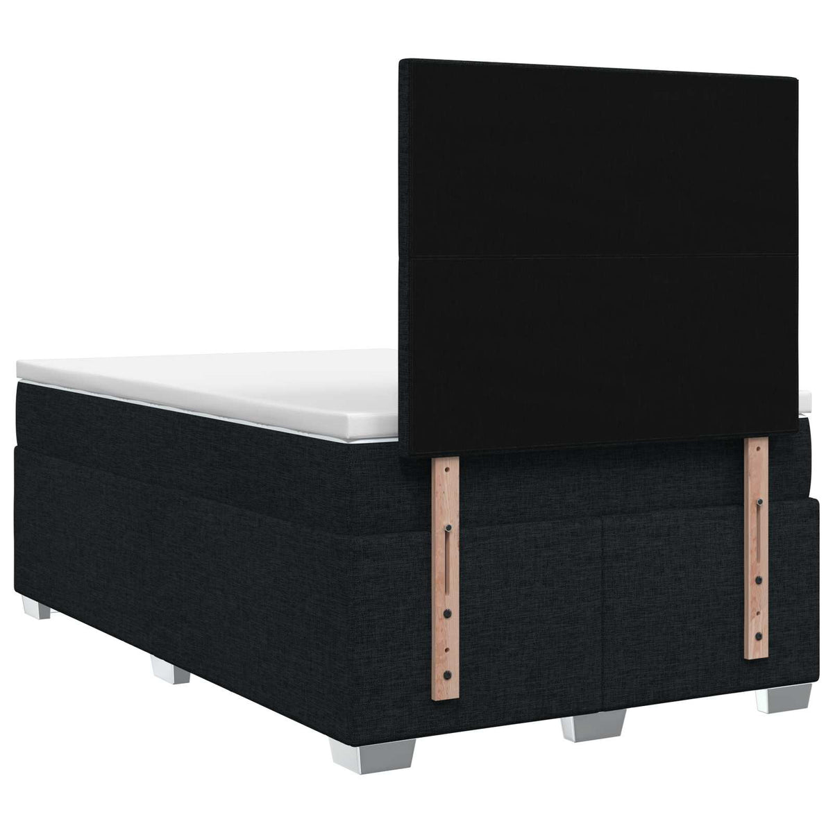 Boxmadras med topmadras Sort 120 x 190 cm Stof