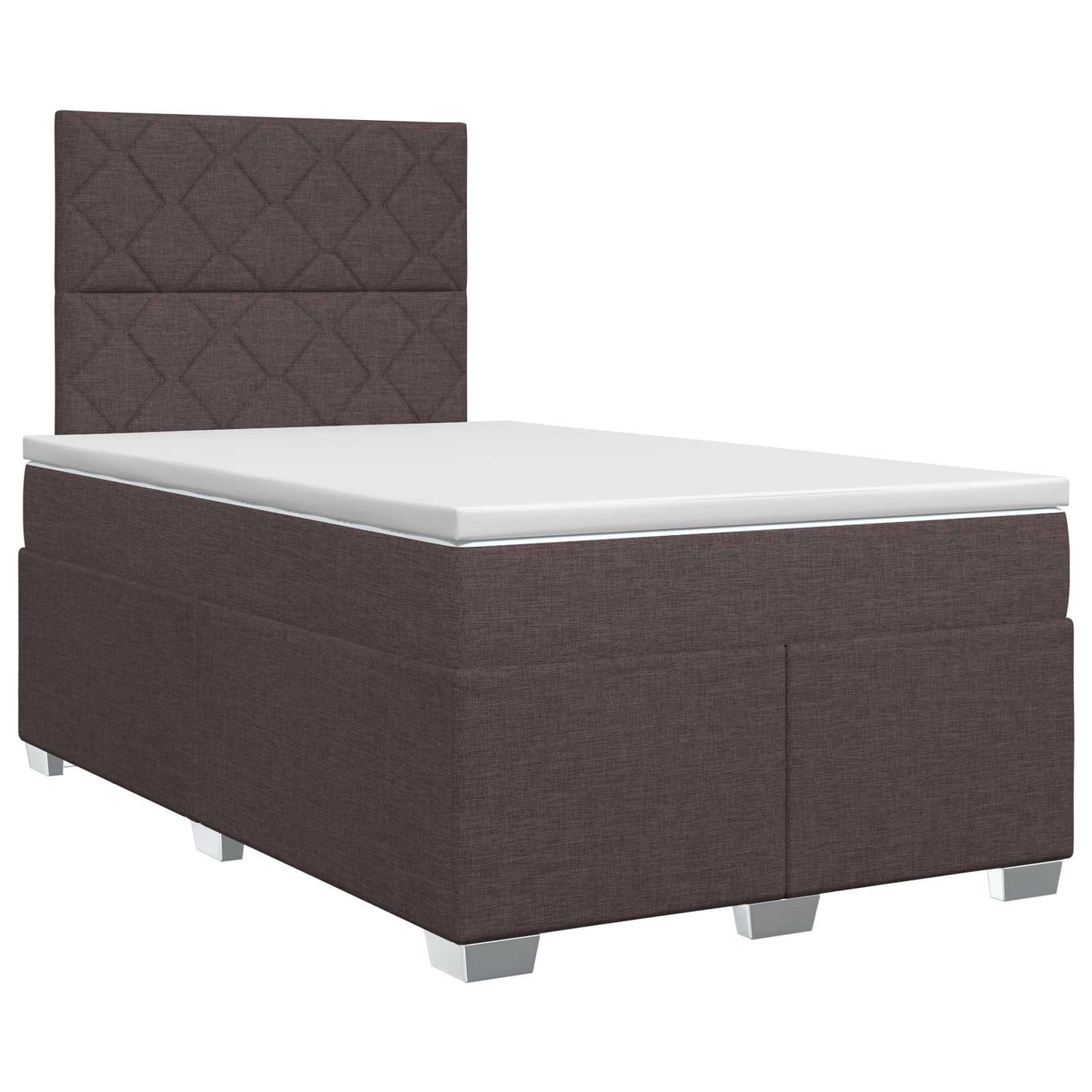 Boxmadras med topmadras Mørk Brun 120 x 190 cm Stof