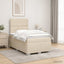Boxmadras med topmadras Cremefarvet 120 x 190 cm Stof