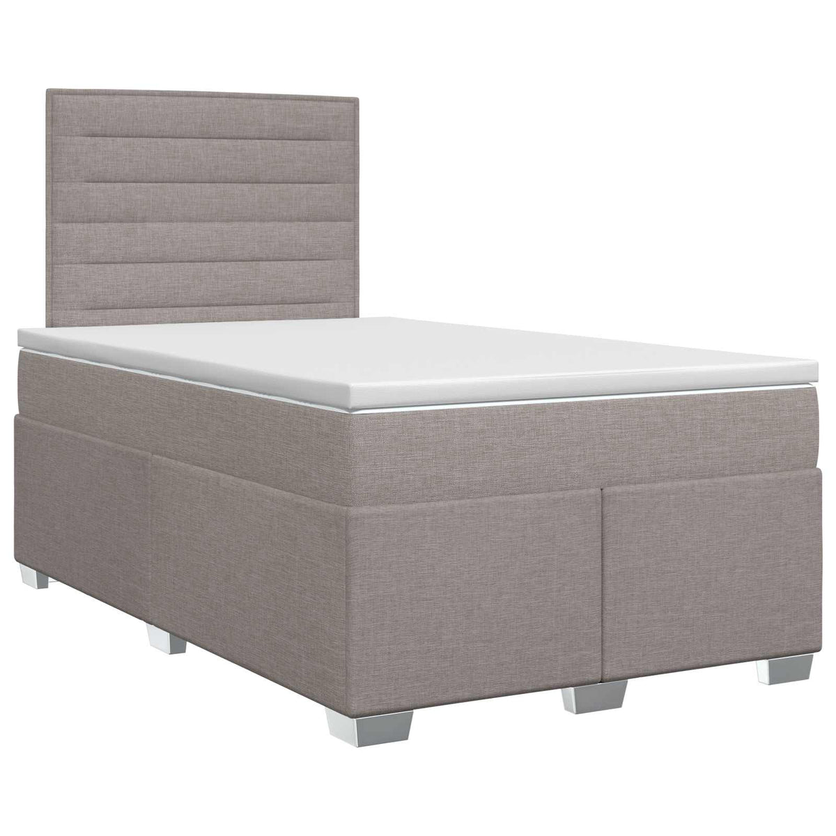Boxmadras med topmadras Gråbrun 120 x 200 cm Stof