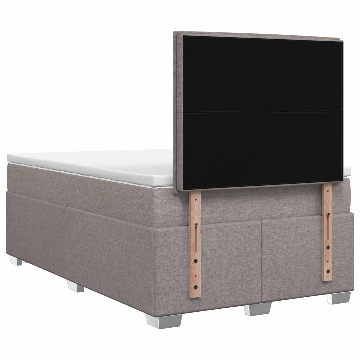 Boxmadras med topmadras Gråbrun 120 x 200 cm Stof