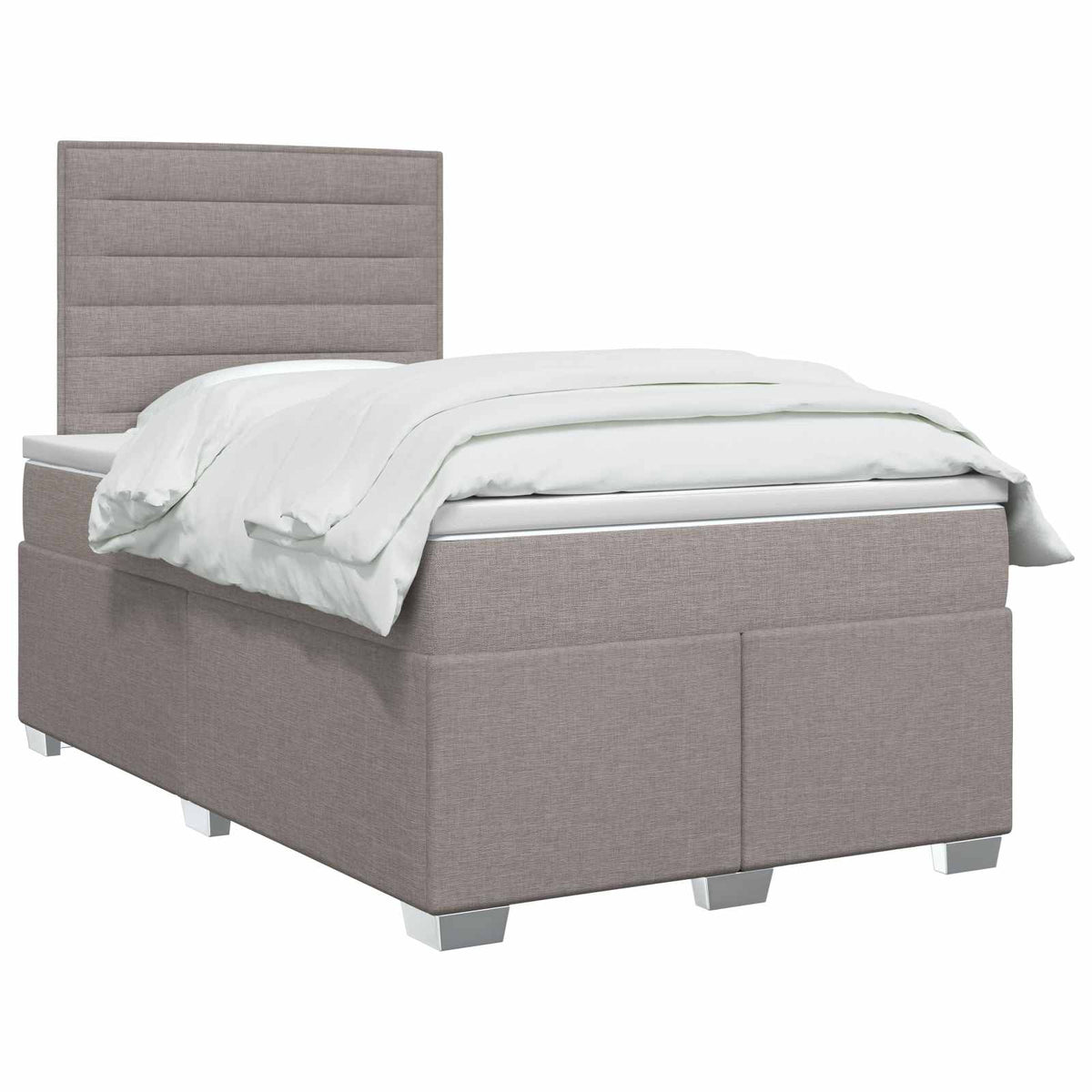 Boxmadras med topmadras Gråbrun 120 x 200 cm Stof