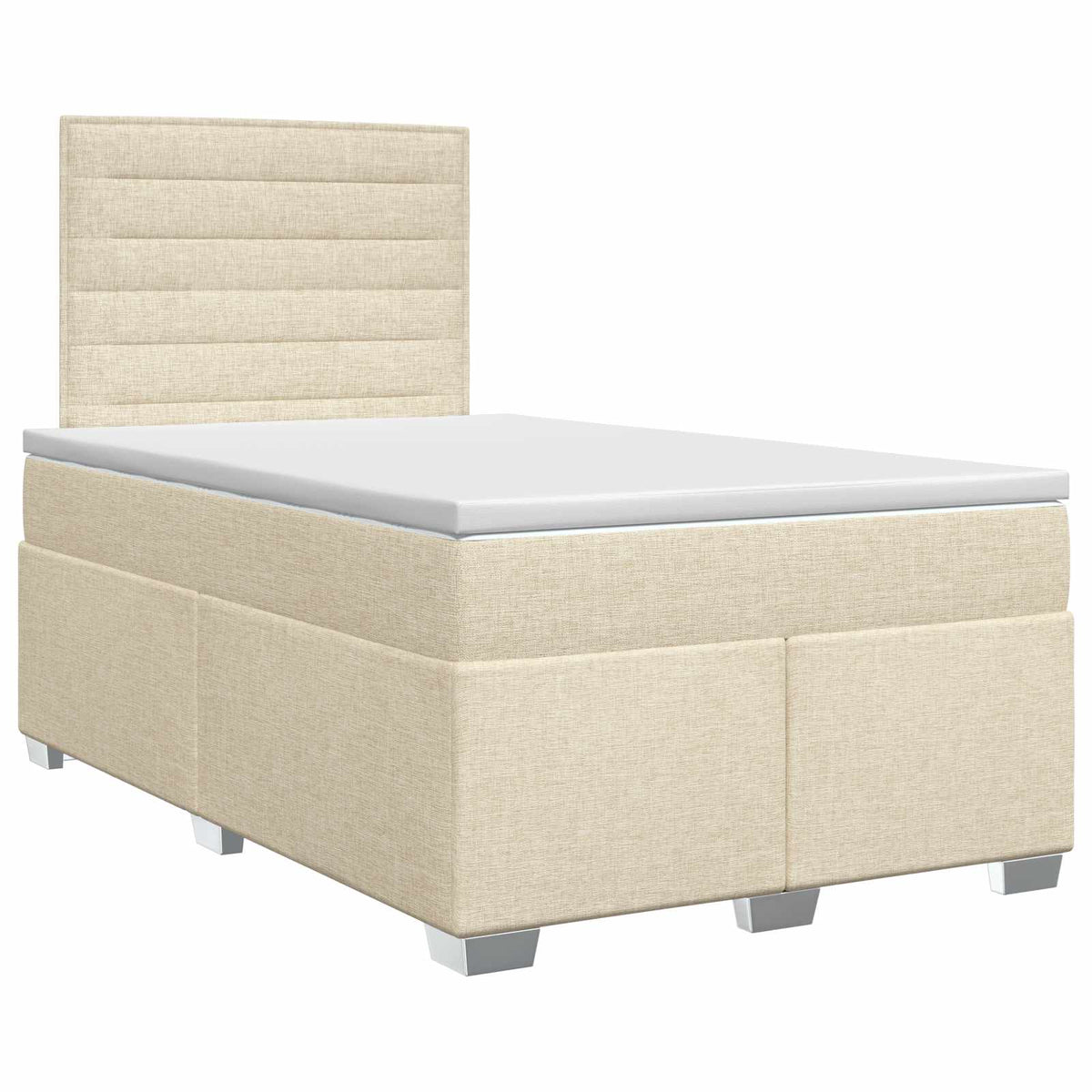 Boxmadras med topmadras Cremefarvet 120 x 200 cm Stof