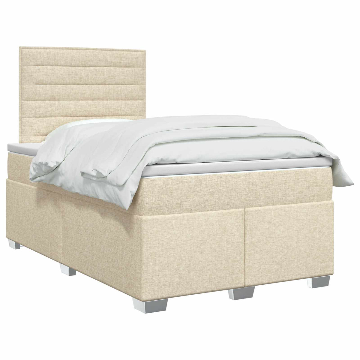 Boxmadras med topmadras Cremefarvet 120 x 200 cm Stof