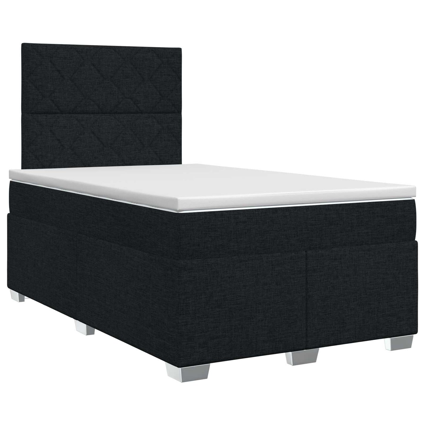 Boxmadras med topmadras Sort 120 x 200 cm Stof
