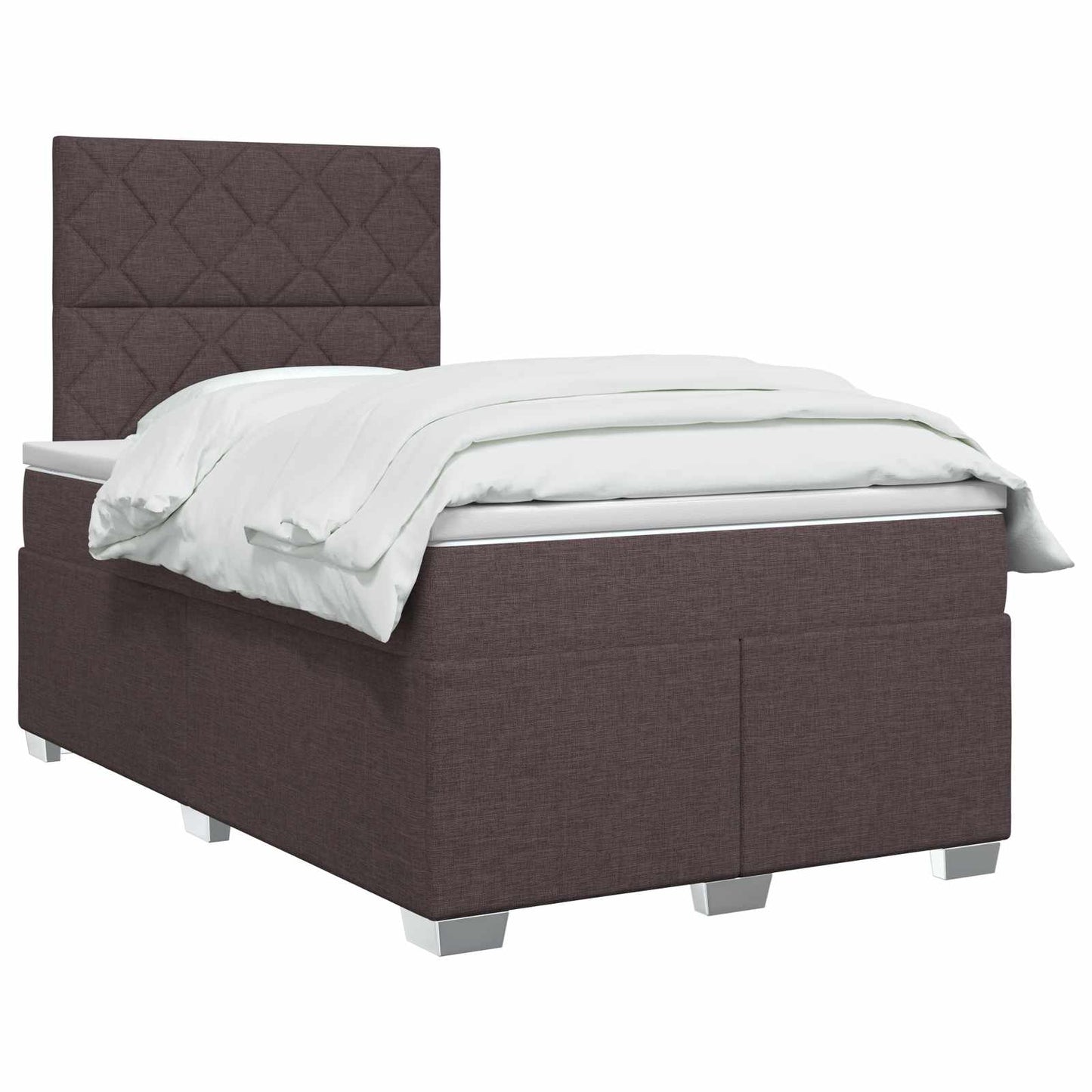 Boxmadras med topmadras Mørk Brun 120 x 200 cm Stof