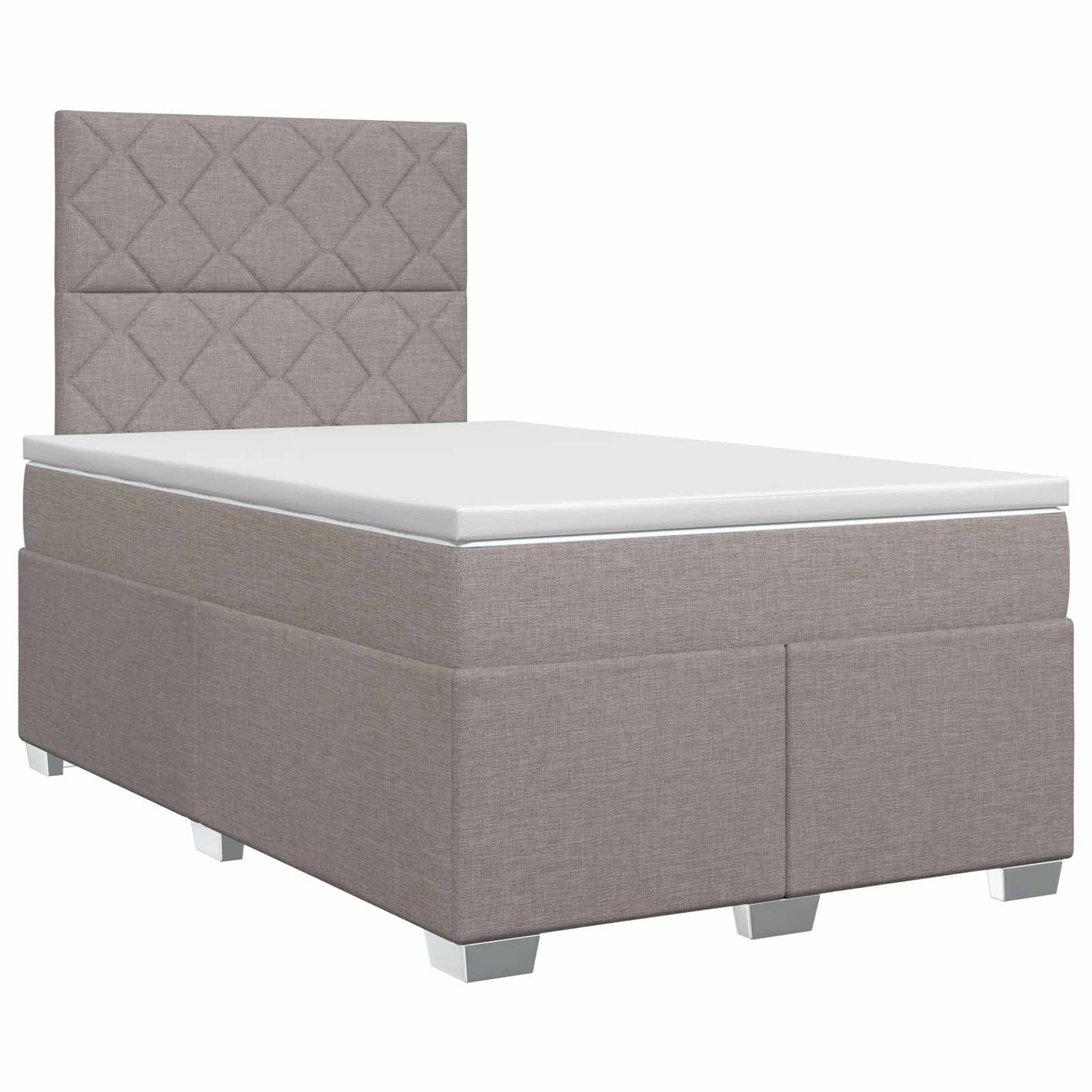 Boxmadras med topmadras Gråbrun 120 x 200 cm Stof
