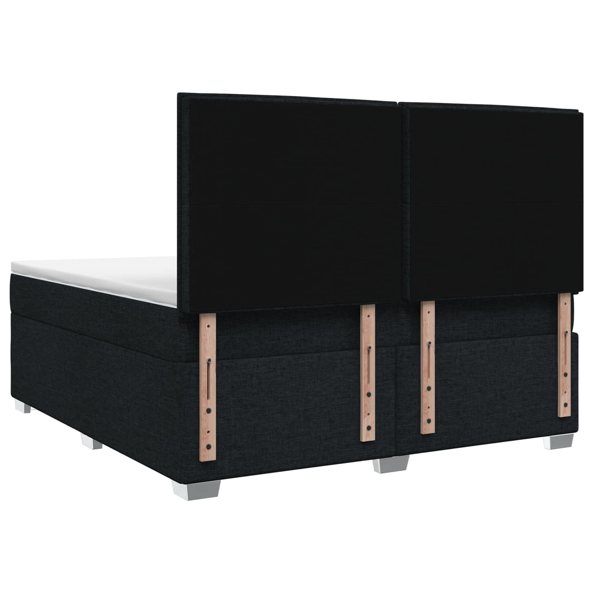 Boxmadras med topmadras Sort 140 x 190 cm Stof