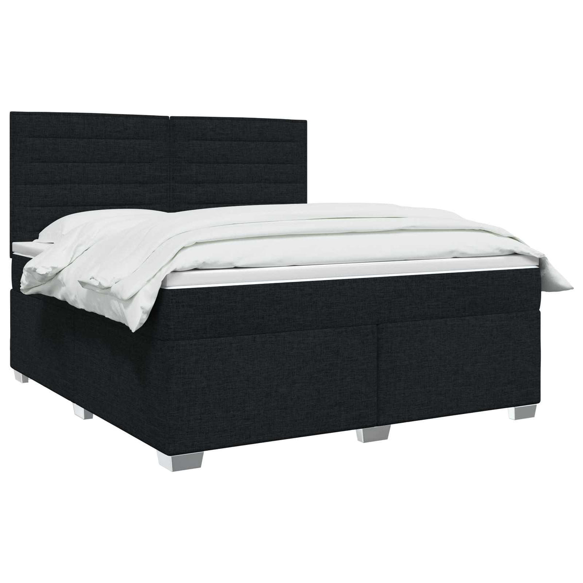 Boxmadras med topmadras Sort 140 x 190 cm Stof
