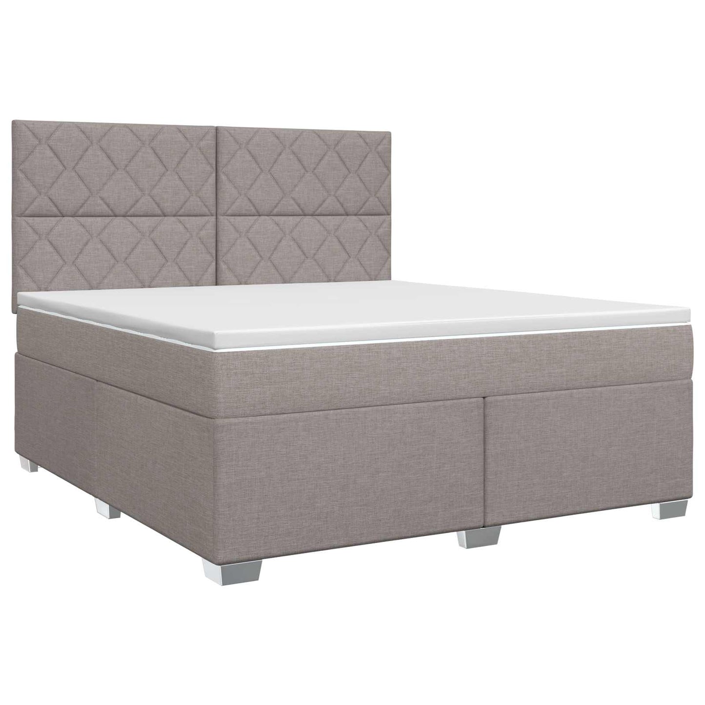 Boxmadras med topmadras Gråbrun 140 x 190 cm Stof