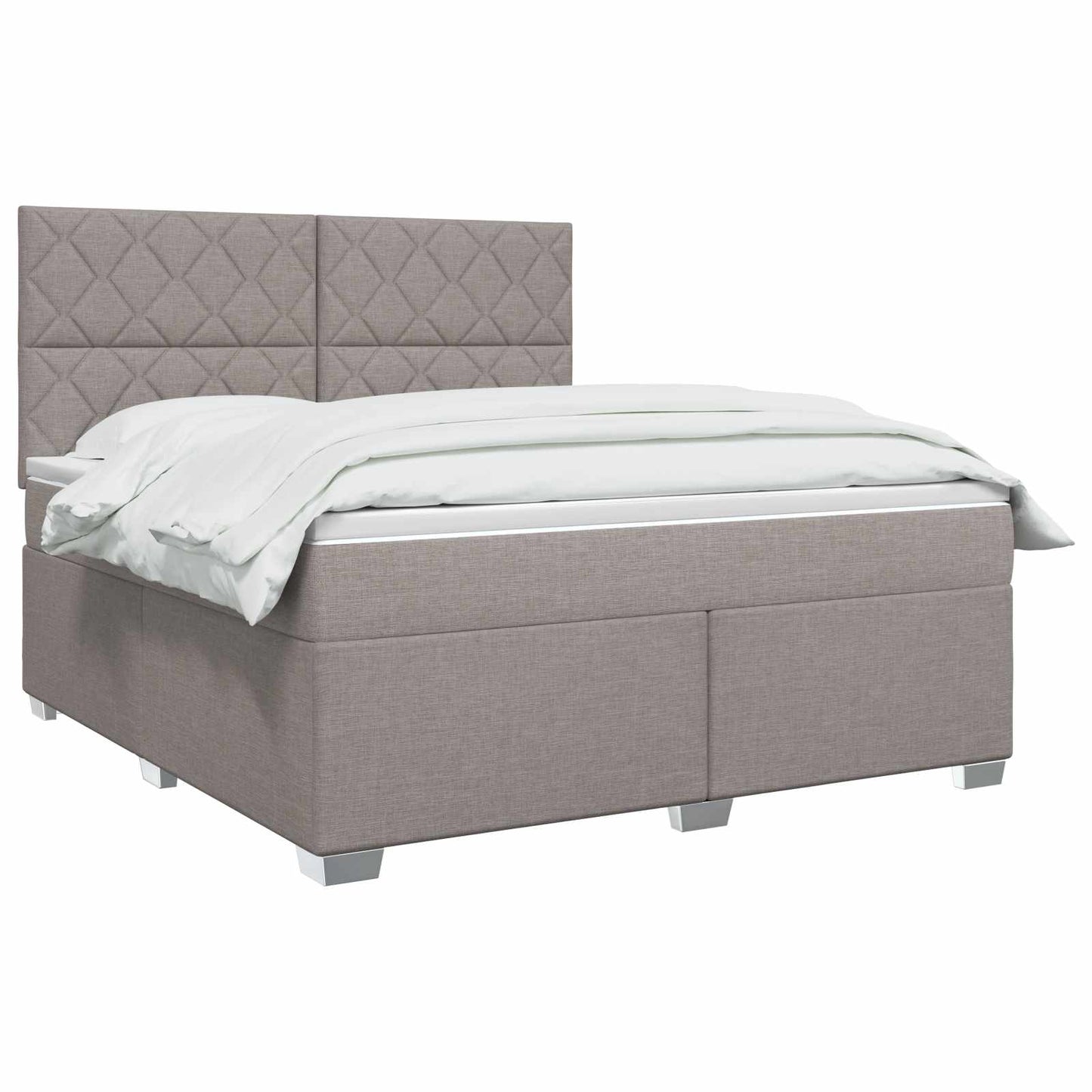 Boxmadras med topmadras Gråbrun 140 x 190 cm Stof