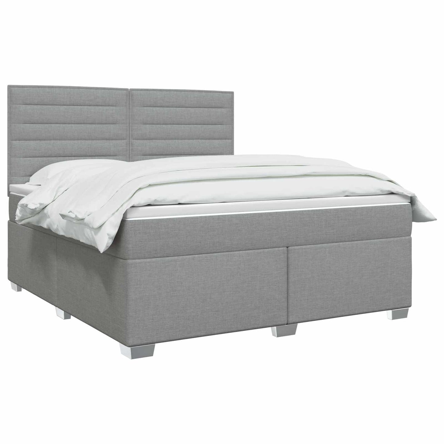 Boxmadras med topmadras Lysegrå 140 x 200 cm Stof