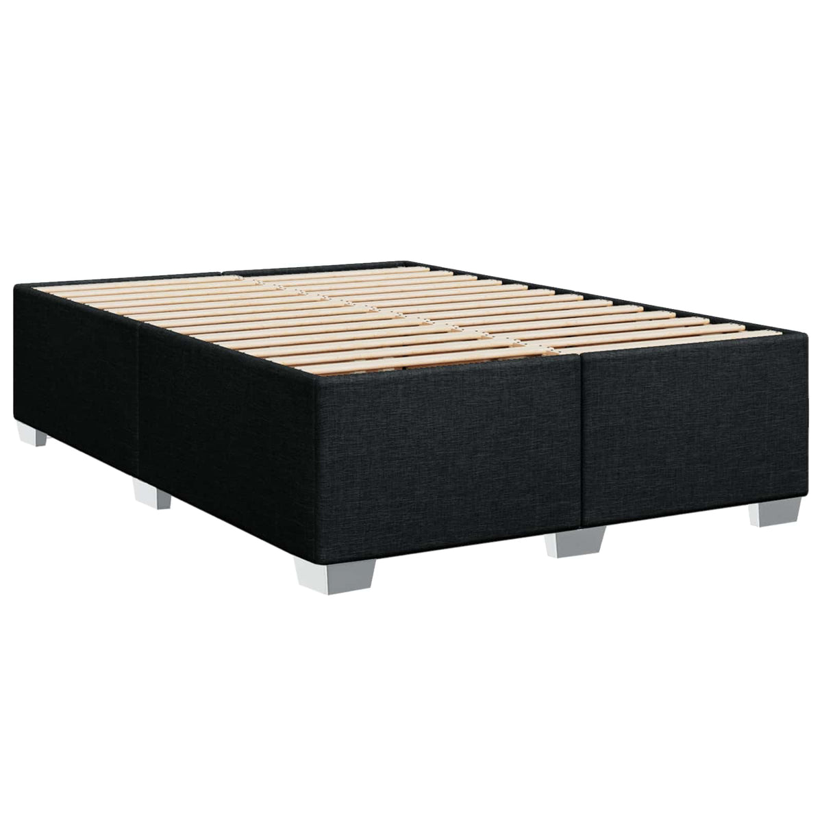 Boxmadras med topmadras Sort 140 x 200 cm Stof