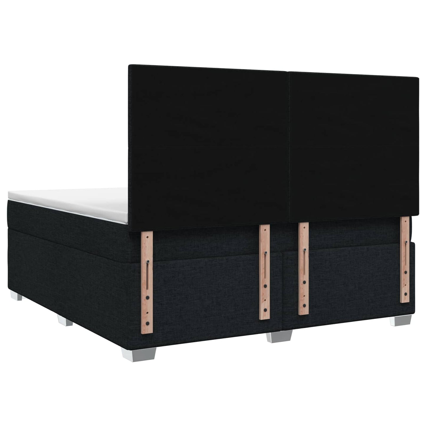 Boxmadras med topmadras Sort 160 x 200 cm Stof