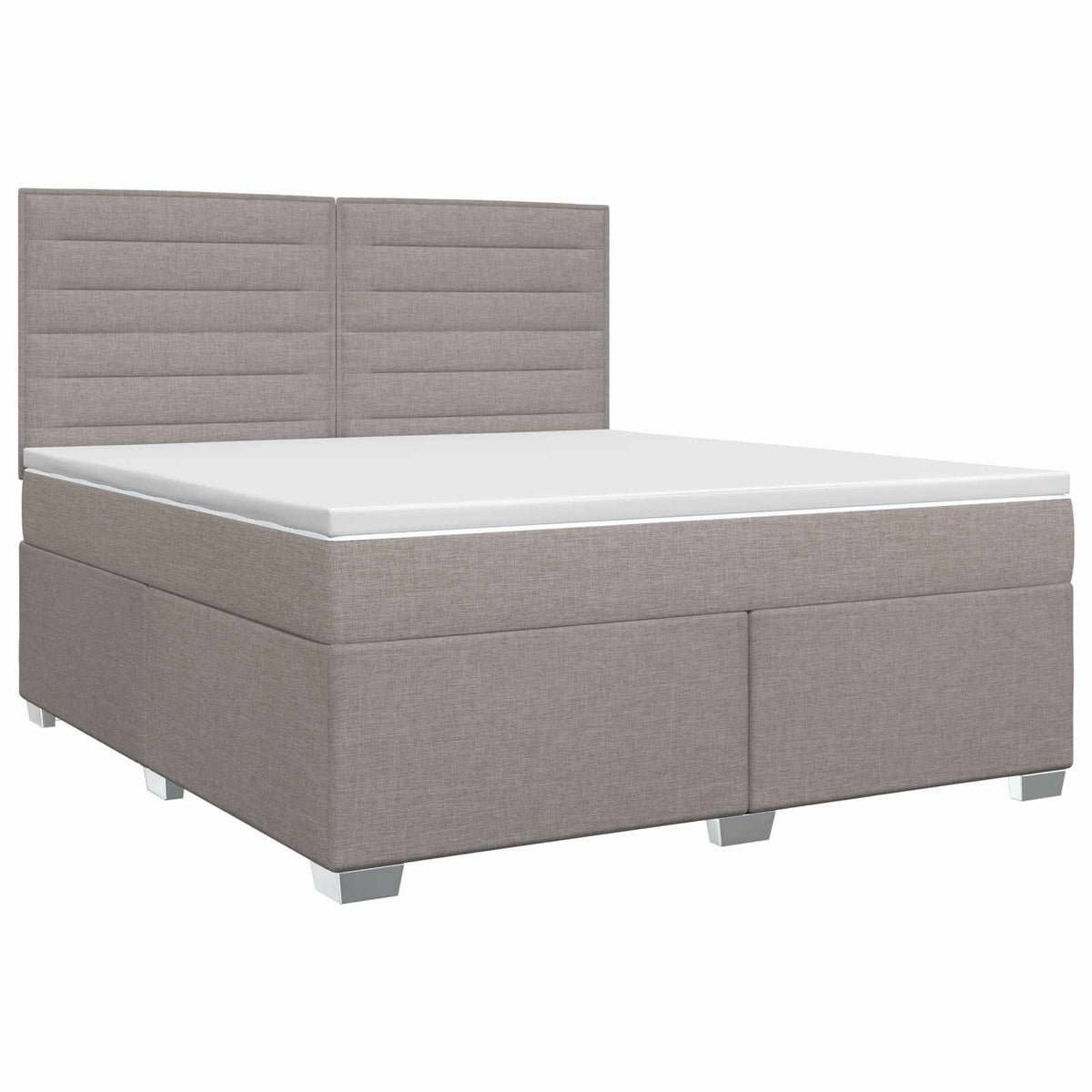 Boxmadras med topmadras Gråbrun 180 x 200 cm Stof