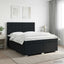 Boxmadras med topmadras med hovedgærde Sort 140 x 190 cm Stof