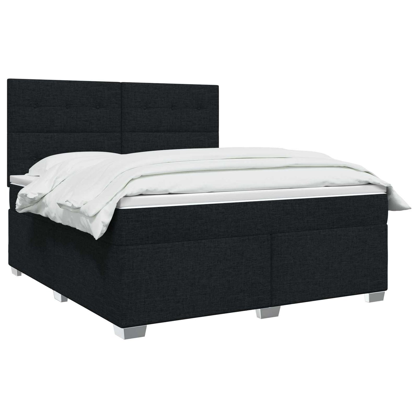 Boxmadras med topmadras Sort 180 x 200 cm Stof