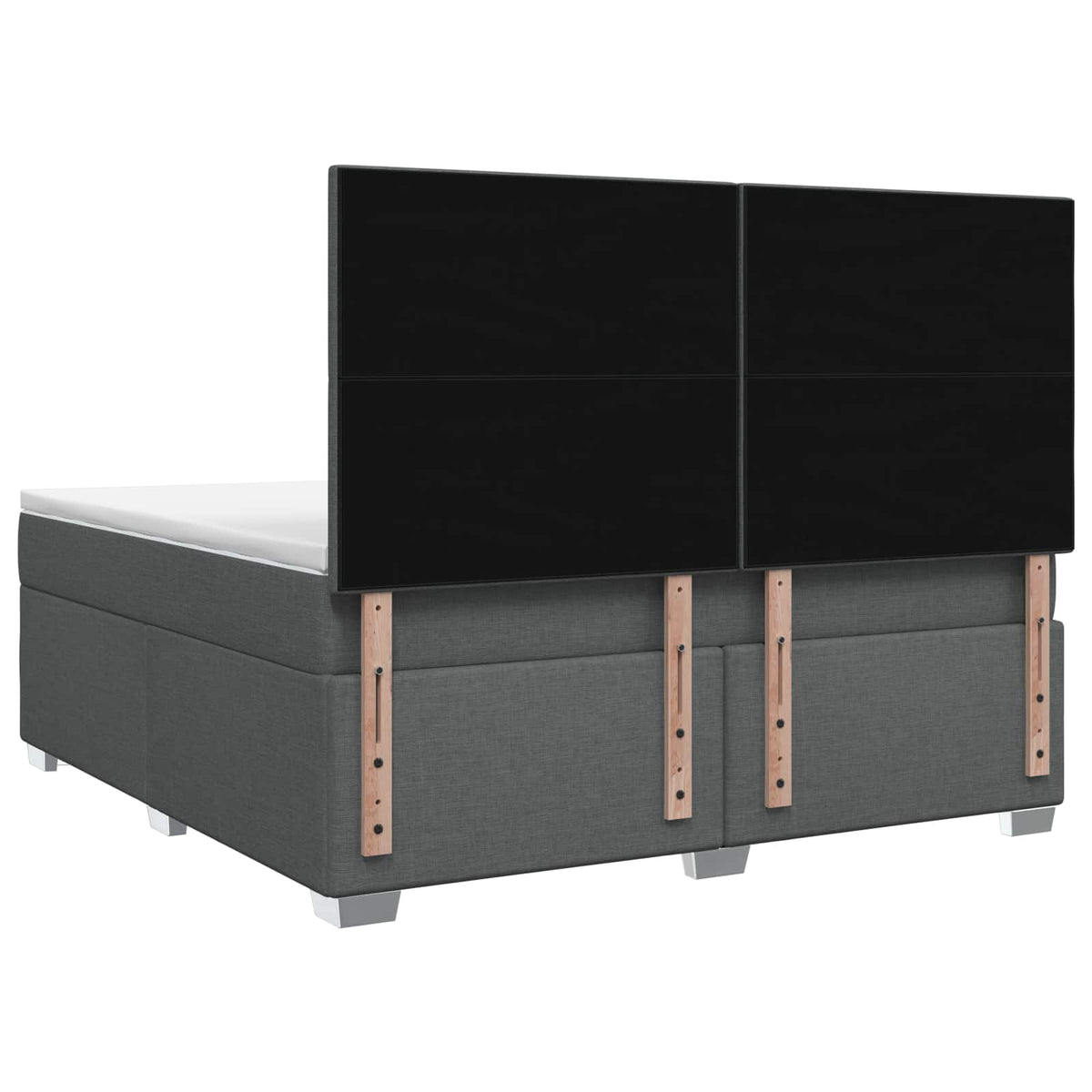 Boxmadras med topmadras Mørkegrå 180 x 200 cm Stof