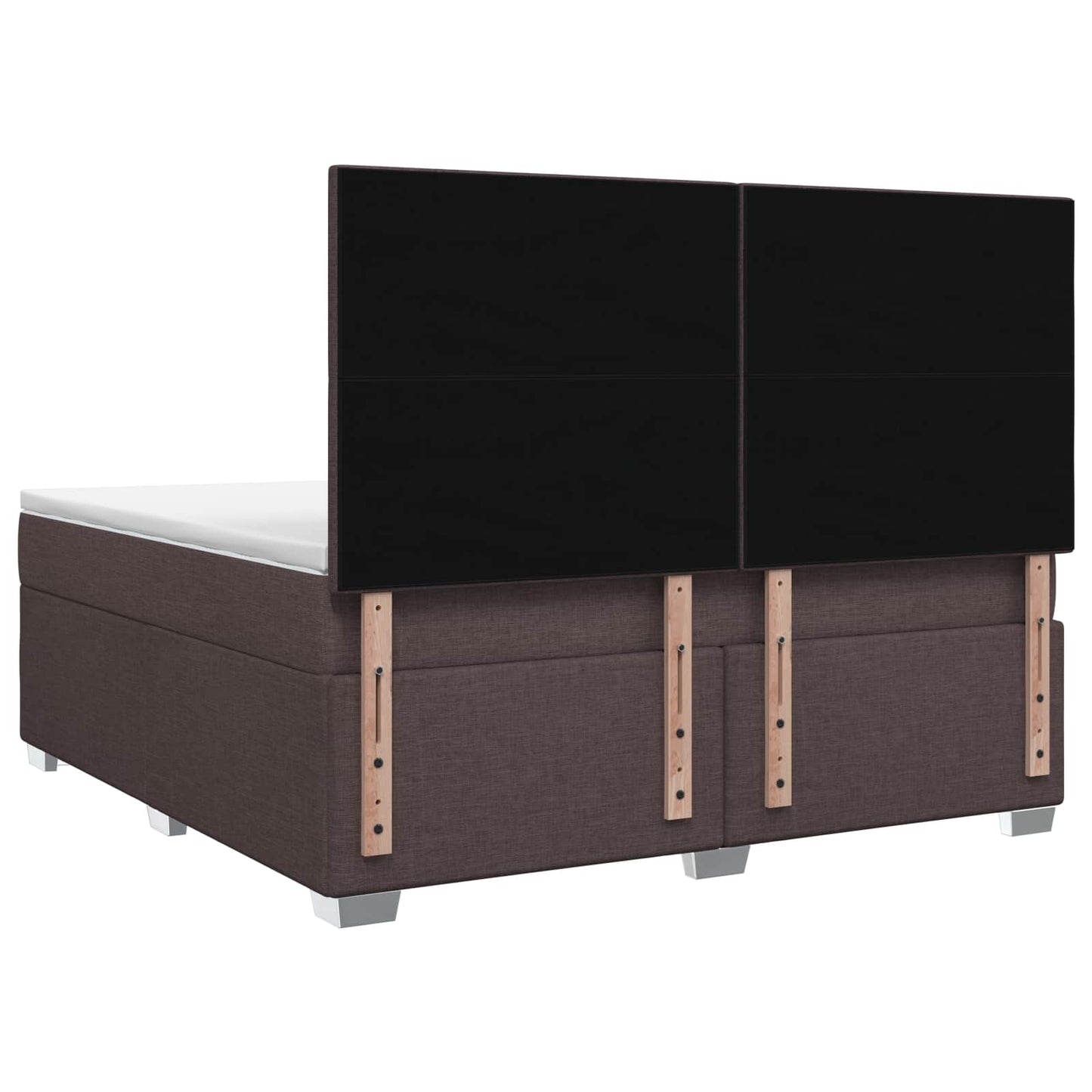 Boxmadras med topmadras Mørk Brun 180 x 200 cm Stof