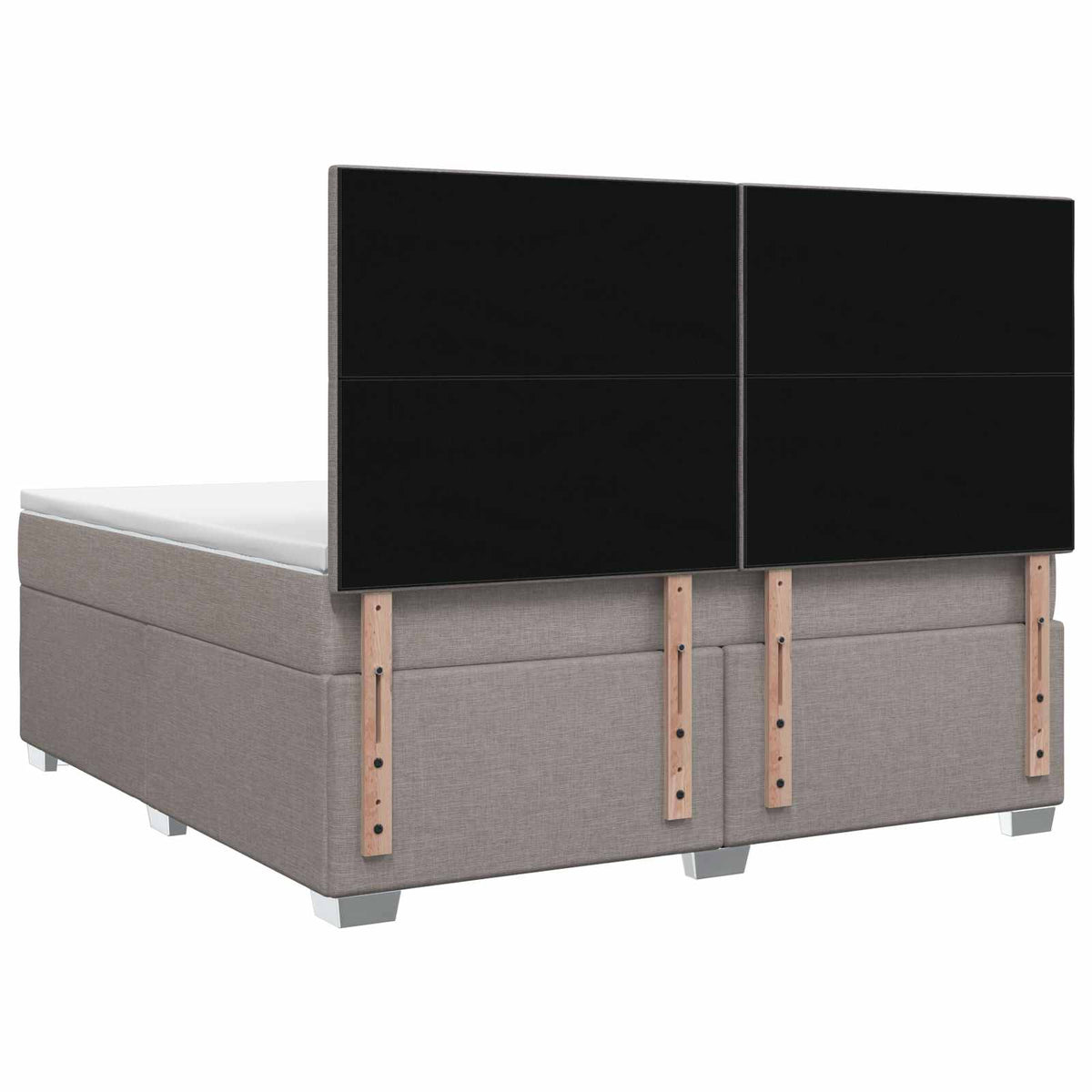 Boxmadras med topmadras Gråbrun 180 x 200 cm Stof