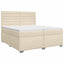 Boxmadras med topmadras Cremefarvet 200 x 200 cm Stof