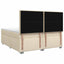 Boxmadras med topmadras Cremefarvet 200 x 200 cm Stof