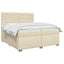 Boxmadras med topmadras Cremefarvet 200 x 200 cm Stof
