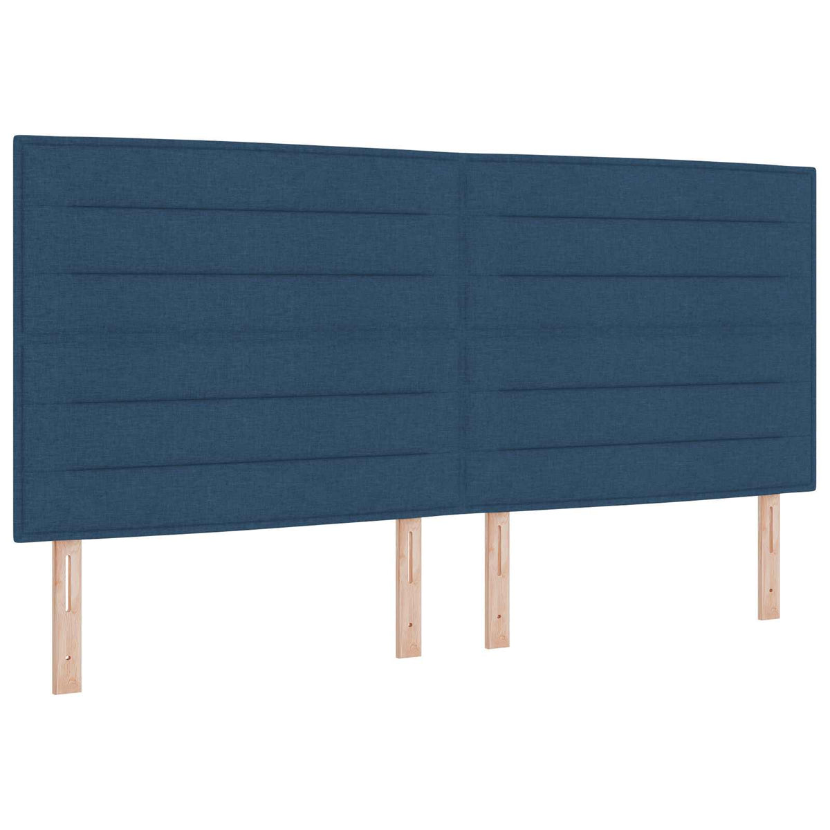 Boxmadras med topmadras med hovedgærde Blå 200 x 200 cm Stof