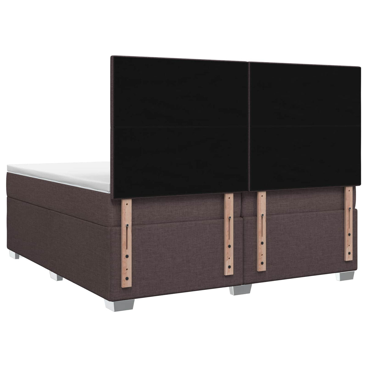 Boxmadras med topmadras Mørk Brun 200 x 200 cm Stof
